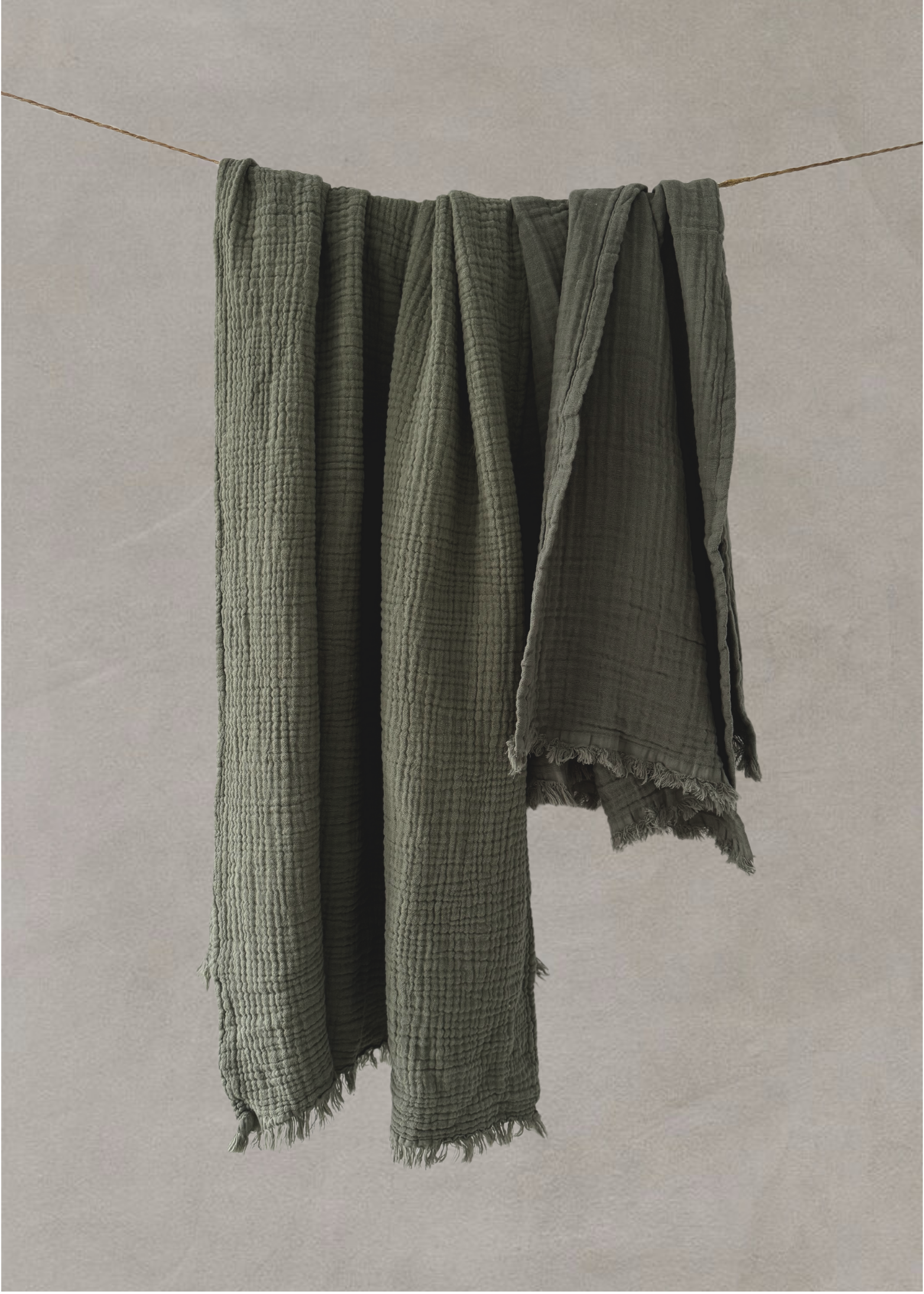 NINA TOWEL SET | OLIVE GRAY