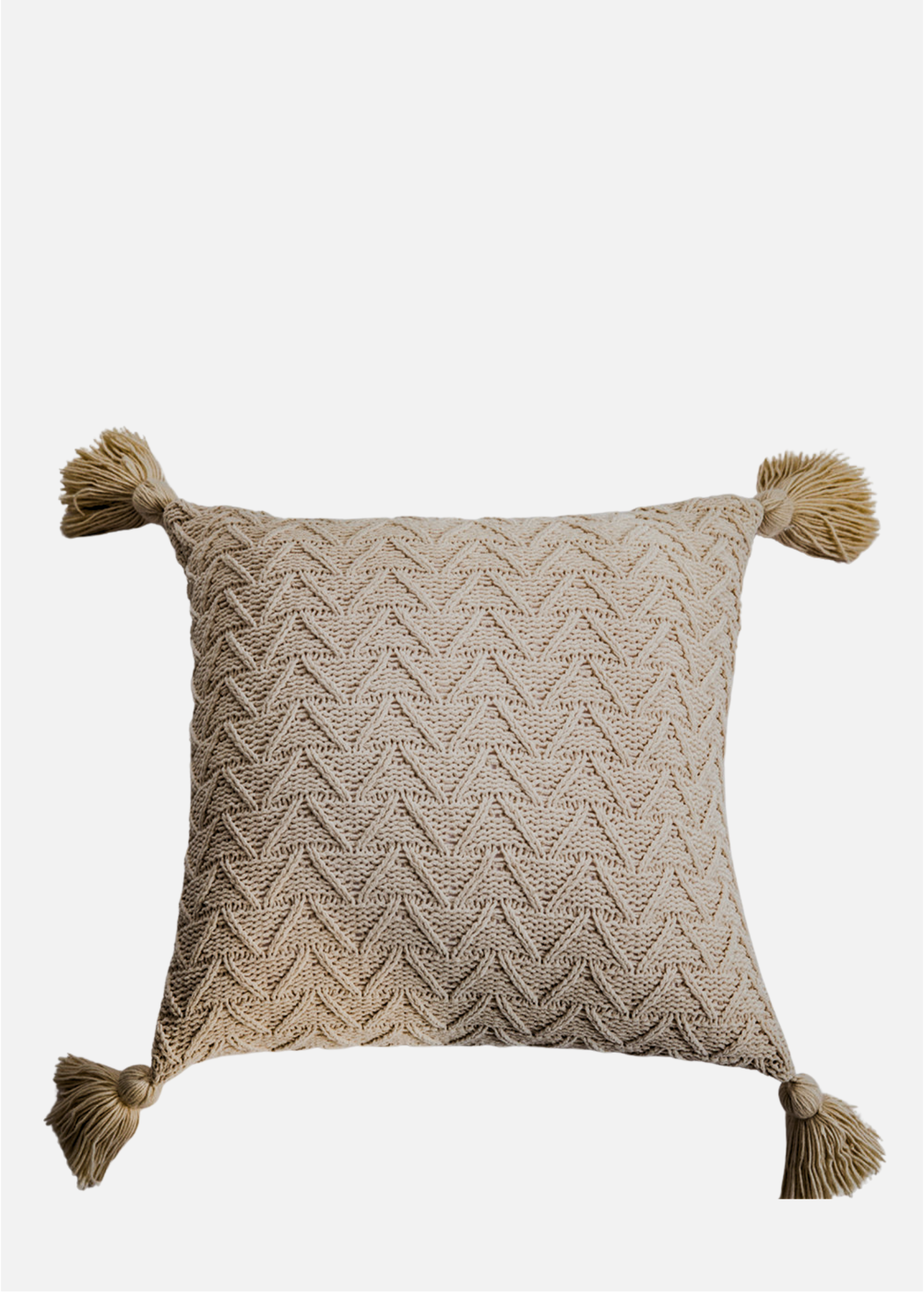 KNITTED CUSHION COVER  | BEIGE