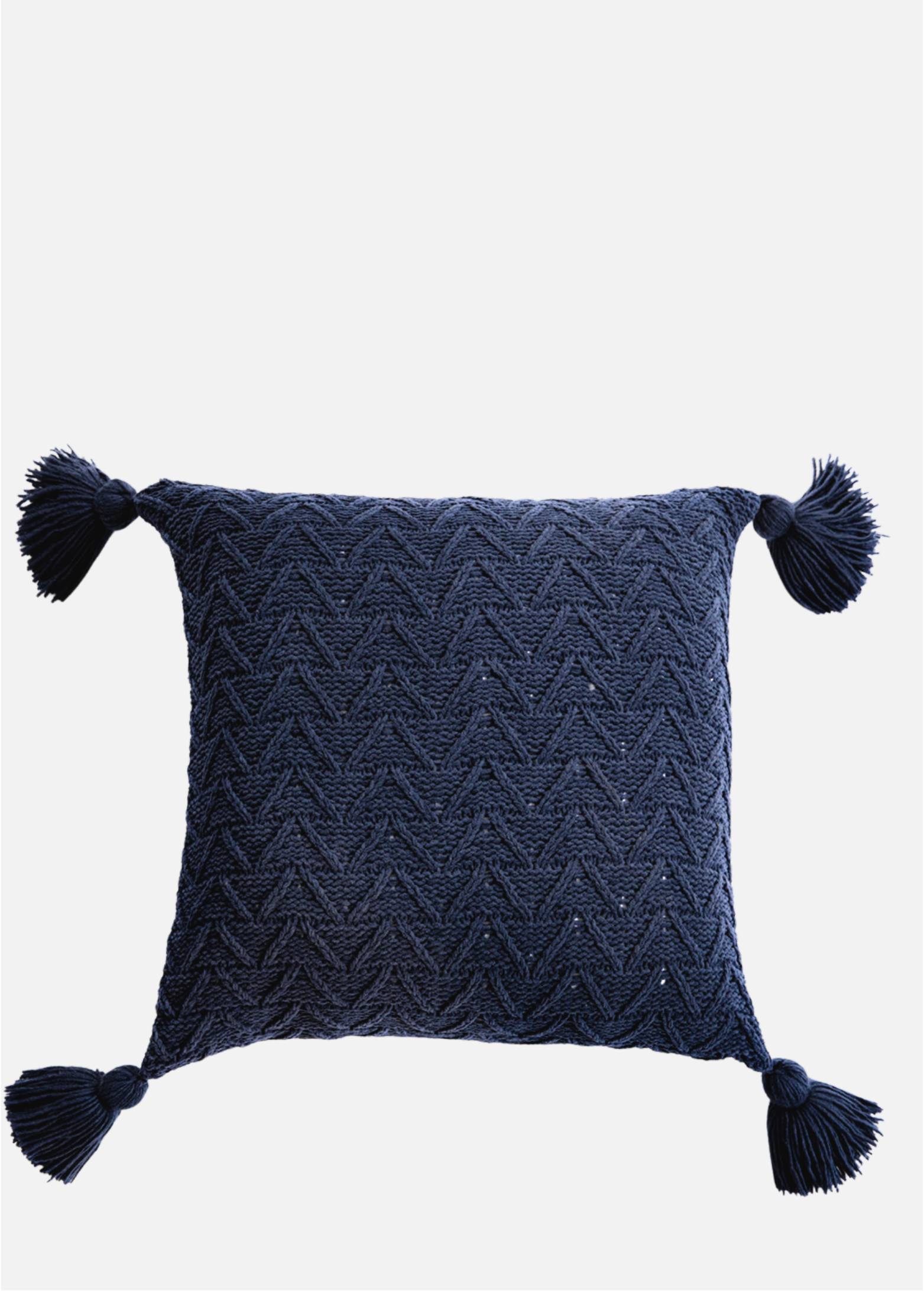 KNITTED CUSHION COVER  | DARK BLUE