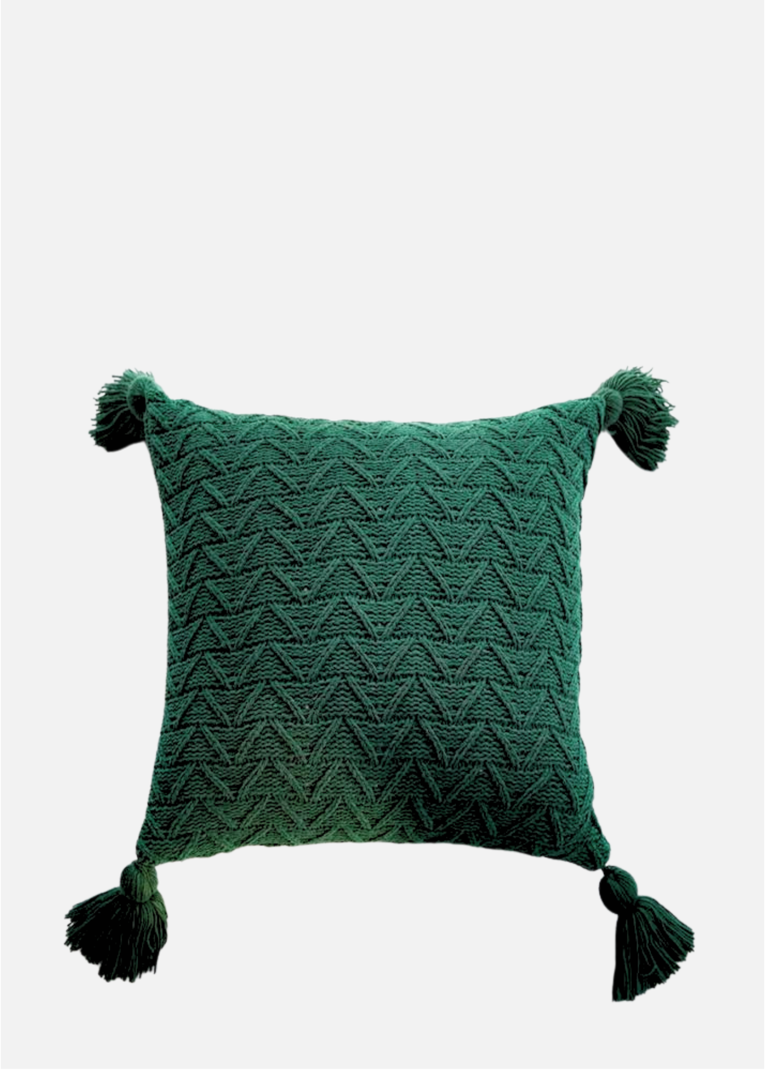 KNITTED CUSHION COVER  | DARK GREEN