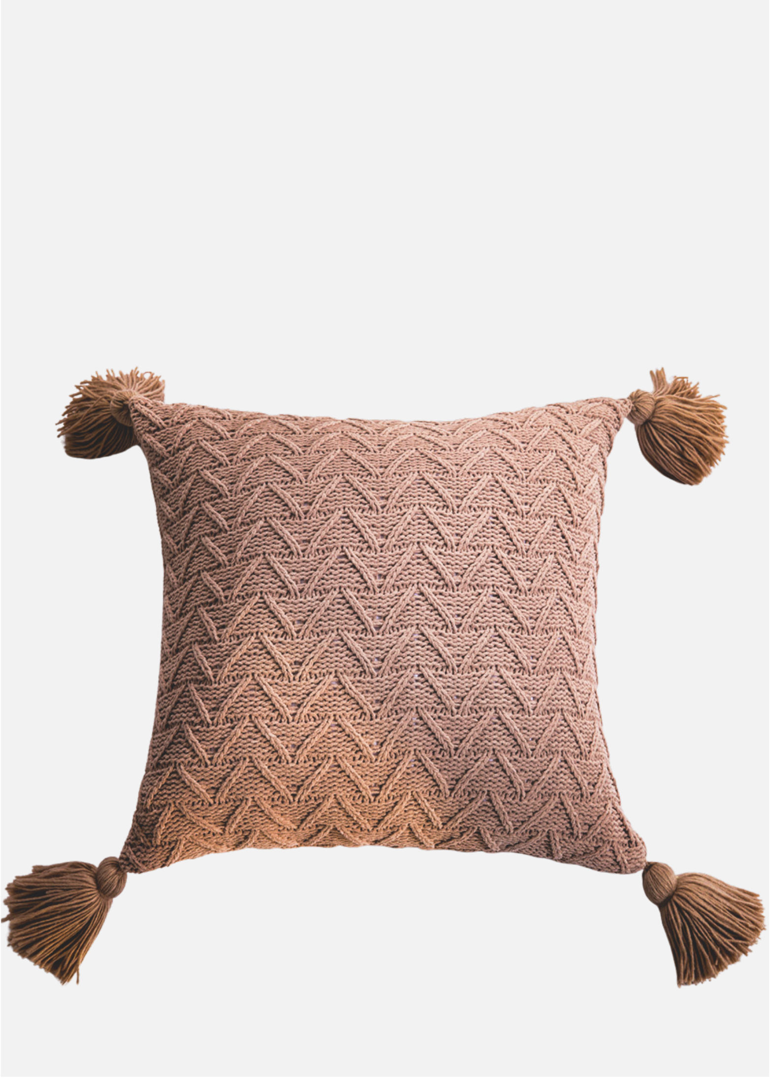 KNITTED CUSHION COVER  | KHAKI