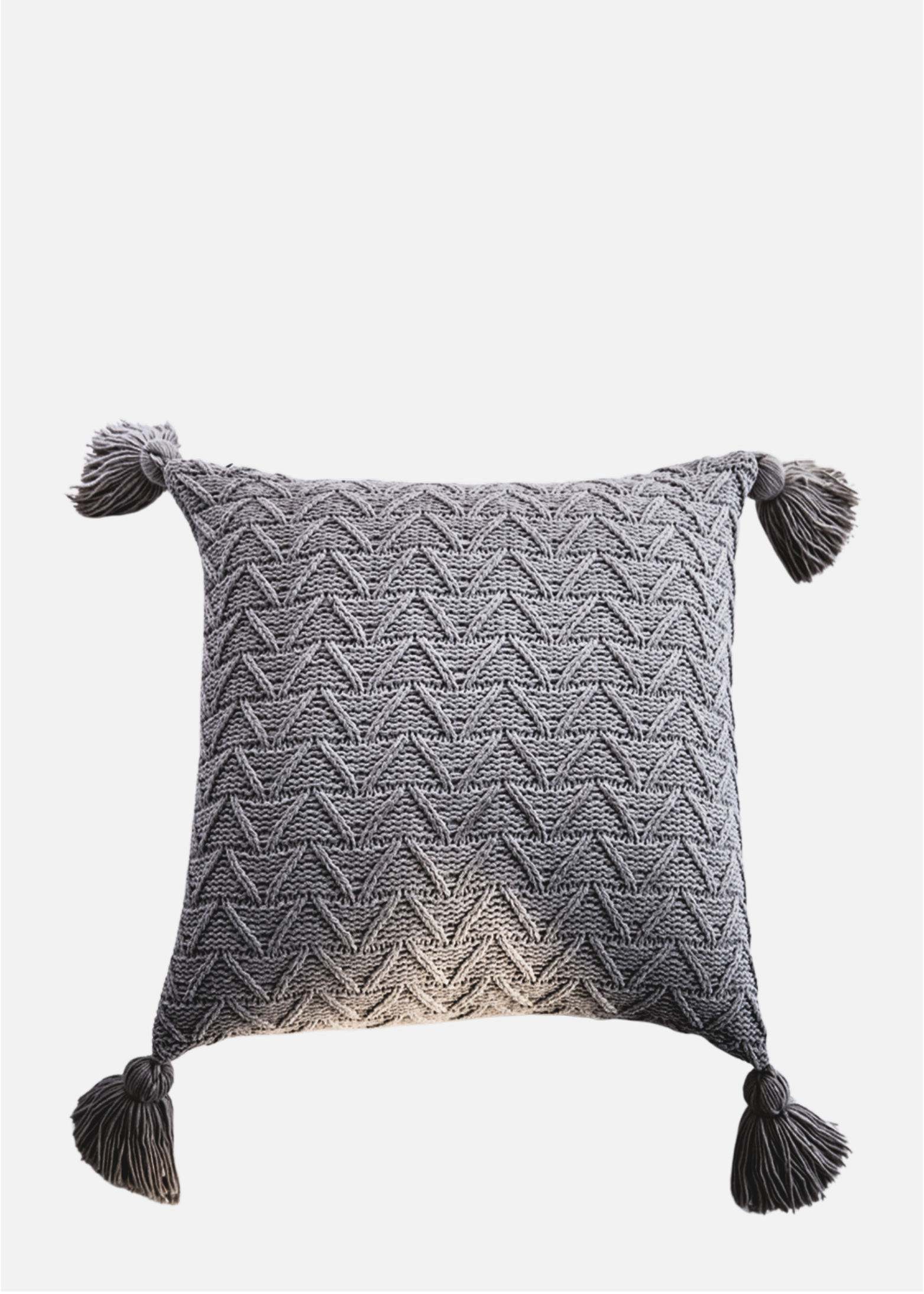 KNITTED CUSHION COVER  | LIGHT GREY