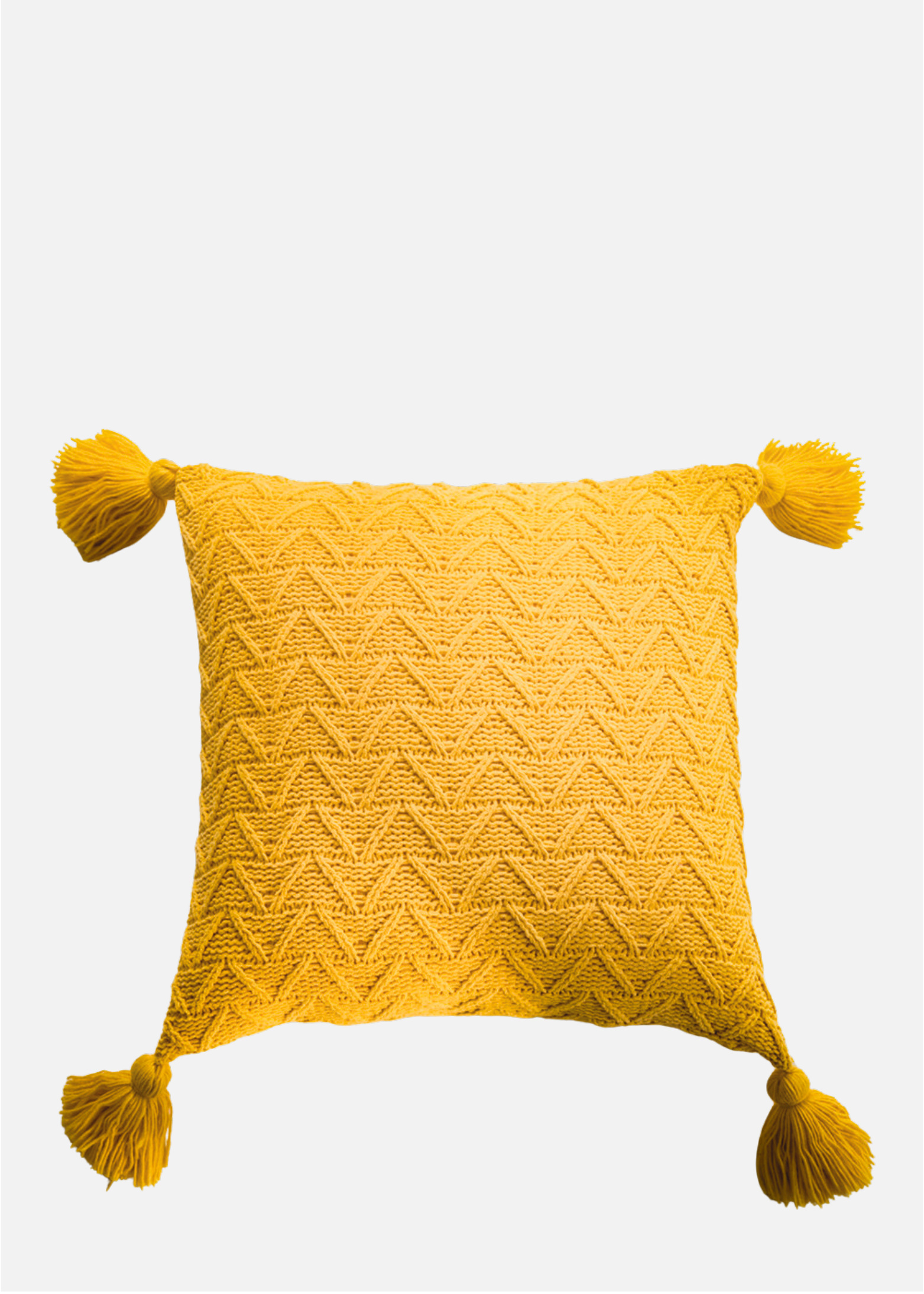 KNITTED CUSHION COVER | YELLOW